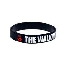 OBH 50PCS The Walking Dead Silicone Wristband 1/2 Inch Wide Adult Size Black 2024 - buy cheap