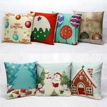 1 pc Christmas Square Pillow Case Cotton Linen Body Pillow Pillow Cover Bed Home Textile 2024 - buy cheap
