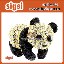 Most welcomed Panda alloy rhinestone brooch for gift 2024 - buy cheap