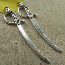 Marcapáginas de espada de plata tibetana, 27 piezas, 92x16x4mm, #4481 2024 - compra barato