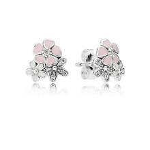 Fashion 925 Sterling Silver Poetic Blooms Mixed Enamels & Clear CZ Stud Earrings For Women Fine Jewelry 2024 - buy cheap