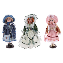 40cm Excellent Workmanship Doll DIY Accessory Vintage Porcelain Lady Dolls With Display Stand 2024 - buy cheap