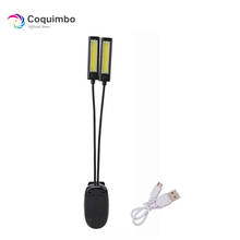 USB COB Светодиодный настольный светильник, Гибкая Настольная лампа с двумя рычагами, с зажимом, для чтения, учебы, книжный светильник, универсальное питание от аккумулятора USB/AAA 2024 - купить недорого