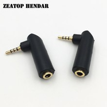 Adaptador de fone de ouvido 5 peças, ângulo reto 2.5mm 4 polos estéreo macho jack para 3.5mm fêmea plugue adaptador diy conector banhado a ouro