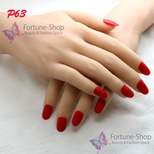 TKGOES 24pcs/set Beauty Acrylic nail tips Candy color Red False french nail tips nail art tips free With Double Side Nail #P63 2024 - buy cheap