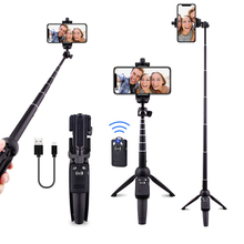 Yunteng-tripé com controle remoto bluetooth, sem fio, selfie stick, obturador universal, selfie, iphone xs x 7plus, xiaomi, smartphones 2024 - compre barato