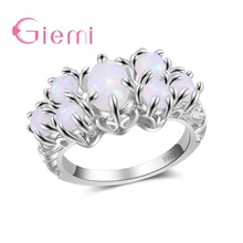 New Dazzling Rainbow Fire Opal Rings for Women  925 Sterling Silver Jewelry Gifts High Quality Party Anel 2024 - buy cheap
