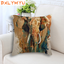 Colorful Elephant Cushion Cotton Linen Pillow Cushion Sofa Bedroom Home Decorative Throw Pillow Cartoon Cushion No filling 2024 - buy cheap