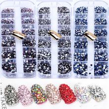 Mixed ss3-ss10 Size Total 3360pcs Multicolor Box Flatback Rhinestones DIY Nail Art Decorations Round  Glue On Garments Crafts 2024 - buy cheap