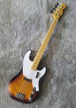 top quality QShelly custom tobacco 4 strings ash body white pickguard slip PU maple neck string through P electric bass guitar 2024 - buy cheap