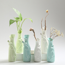 Классическая керамическая ваза, современная модная керамическая ваза для цветов, домашнее украшение, настольная Цветочная ваза, Свадебный декор, искусственные цветочные вазы 2024 - купить недорого