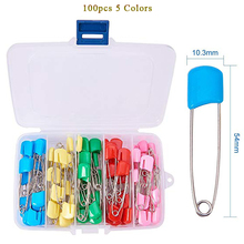 1 Box(100pcs) 2 Inch Assorted Color Plastic Head Safety Pins Baby Safety Pins Diaper Pins Plastic Head Cloth Diaper Nappy Pins 2024 - buy cheap