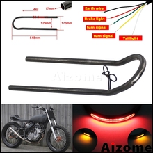 7/8 "motocicleta upswept led assento quadro cafe racer loop para honda yamaha suzuki kawasaki lâmpadas de freio traseiro turn signal hoop 2024 - compre barato