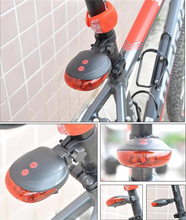 Lâmpada traseira de bicicleta (5led + 2laser), frete grátis, fábrica, segurança, ciclismo, lâmpada traseira de bicicleta, luz de cautela tl0008 2024 - compre barato