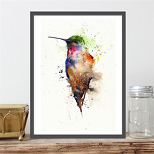 Hummingbird-Cuadro de pintura decorativa minimalista para decoración del hogar, lienzo artístico de acuarela, lienzo impreso, para sala de estar 2024 - compra barato