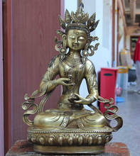 17 Tibet Buddhism Copper Bronze Gild Vajrasattva kwan-yin Goddess Buddha Statue Copper garden decoration 2024 - buy cheap