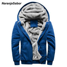 Мужская утепленная толстовка NaranjaSabor, Теплая мужская куртка с капюшоном, пальто, свитшоты, мужской спортивный костюм, брендовая одежда 4XL, зима 2020 2024 - купить недорого