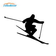 18*12cm pegatina de esquiador pegatina de esquí coche calcomanías ventana arte decoración vaso etiqueta engomada de parachoques portátil Tablet blanco negro L794 2024 - compra barato