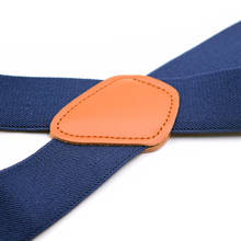 Navy blue Men Suspenders 1.38" Wide Work Suspenders Unisex Adjustable Braces Elastic X-back Clips-on Suspensorios Trousers Strap 2024 - buy cheap