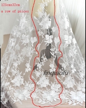 Luxury three-dimensional embroidery lace fabric wedding dress handmade diy accessories clothing costumes with cloth 2024 - buy cheap