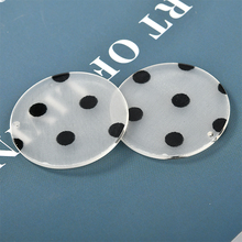 Free Shipping 40pcs/Lot 35MM Round White&Black Polka Dots Earring Jewelry Charms Plastic Resin DIY Accessories Ornament Pendants 2024 - buy cheap