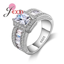 Exquisite Design Women/Girl Fashion Ring With Full White Cubic Zirconia 925 Sterling Silver Part Accessories Wholesale 2024 - buy cheap