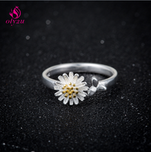 Очаровательное Открытое кольцо Oly2u с цветком маргаритки, Изящные цветочные кольца для женщин, детский подарок 2024 - купить недорого