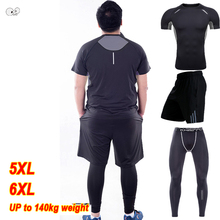 3PCS Men Plus Size 5XL/6XL Compression Sport Suit Basketball Soccer Fitness GYM Tight Running Sets Quick Dry Sportswear Clothes 2024 - buy cheap
