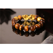 Feng Shui Lucky Gold Pixiu Bracelet/ Crystal Bracelets / Natural Stone Tiger Eye 2024 - buy cheap