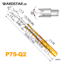 100 pces P75-Q2 diâmetro 1.3mm primavera teste sondas pogo pino comprimento 16.54mm (curso mola froce: 180g) atacado 2024 - compre barato