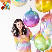 4d 22 Polegada folha de alumínio redonda balões aniversário decorações do casamento festa disco helium ballon ouro rosa prata gradiente globos 2024 - compre barato