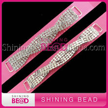 Free shipping +50 pcs/lot+Wholesale Twisted Silver Rhinestone Crystal Bikini Connector jewelry For Bikini 2024 - buy cheap