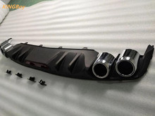 ABS Хромированная накладка на задний бампер накладка на пластиковый бампер Передняя и задняя накладка на бампер для Skoda Octavia 2014-2017 (без радара) 2024 - купить недорого