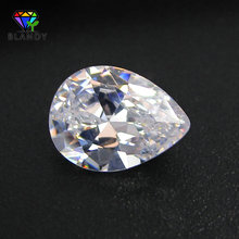 Gemas sintéticas de circonia cúbica blanca para joyería, lote de 350 unids/lote de 8x12mm con corte de pera, piedra CZ suelta en forma de lágrima, gran oferta 2024 - compra barato