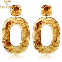XIYANIKE Acetic Acid Oval Acrylic Earrings Geometry Dangle Earrings for Women Coffee Beige Vintage Fashion Jewelry E1673 2024 - buy cheap