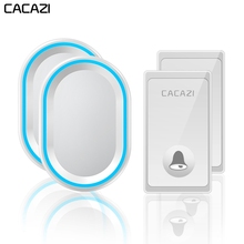 CACAZI No Battery Required Wireless Doorbell 2 Buttons 2 Receivers US EU UK Plug Self-powered Waterproof Smart Home Call bell 2024 - buy cheap