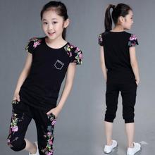 Girls 2021 Summer Baby Girls Clothing Sets Fashion Style Cartoon Printed T-Shirts+Pants Clothes For teenage Girls Of 12 Years 2024 - buy cheap