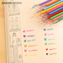 Jonvon satone caneta de pedras, criativa, coreana, em 12 cores/lote, cor neutra, 0.38mm, para escritório 2024 - compre barato
