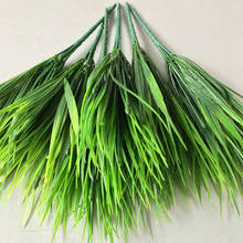 7-вилка, зеленая имитация искусственных листьев для помолвки, свадебное украшение для дома, фотография стола 2024 - купить недорого