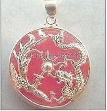 Wholesale free shipping >>China dragon phenix pink// stone pendant and necklace 2024 - buy cheap