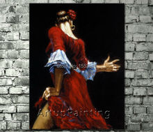 Испанская картина фламенко танцовщица Латина женщина картина маслом на холсте Высокое качество ручная роспись Латина 04 2024 - купить недорого