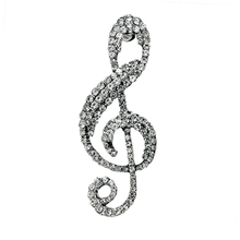 New Trendy Design Style Crystal Rhinestone Brooches Music Note Shaped Brooch pins for Women Clothes Accessories 2024 - buy cheap
