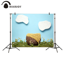 Allenjoy background for photo studio baby shower grass cloud sky backdrop newborn photobooth portrait shooting photocall 2024 - buy cheap