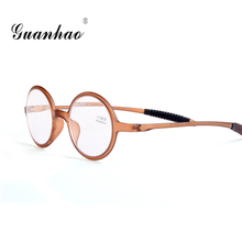 Guanhao Retro Ultralight Round Reading Glasses Man Women Resin Lens Clear Toughness Frame Spectacles Gafas Presbyopia 1.0 1.5 2024 - buy cheap
