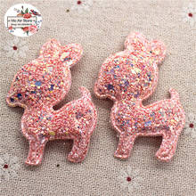 12pcs bling slap-up deer Non-woven patches glitter Felt Appliques for clothes Sewing Supplies DIY craft hair bow center 2024 - buy cheap