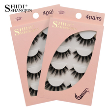 SHIDISHANGPIN 4 Pairs 3d Mink Lashes Cilios Eyelashes Natural Beauty Thick Long Strip 3d 1 Box Fake Lashes Mink Eyelashes G107 2024 - buy cheap