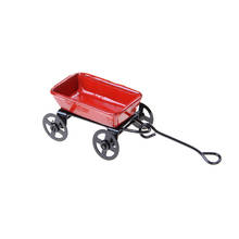 1:12 Cute Dollhouse Miniature Garden Metal Cart Red Furniture Toys Pretend Play Classic Toys Doll House Decoration Gift for Kids 2024 - buy cheap