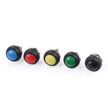 Pbs 33b 12mm botão de pressão momentâneo, interruptor à prova d'água de reinicialização automática preto/vermelho/verde/amarelo/azul 2024 - compre barato