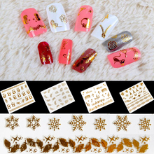6 Sheet/Set 3D Water Transfer Stickers Tips Gold Nail Art Stickers Decals Metallic Nail Stickers Manicure Nail Art Decorations 2024 - buy cheap