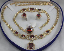 women's jewelry rubine 18KGP Earring Bracelet Necklace Ring(No box) 2024 - buy cheap